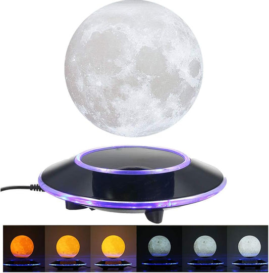 Levitating Moon Lamp,Floating and Spinning in Air Freely 16 Colors 20 Models with Gradually Changing LED Lights for Home,Office Decor,Unique Holiday Gifts,Night Light